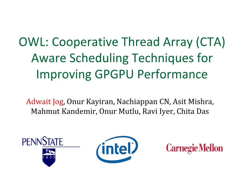 owl cooperative thread array cta aware scheduling 1