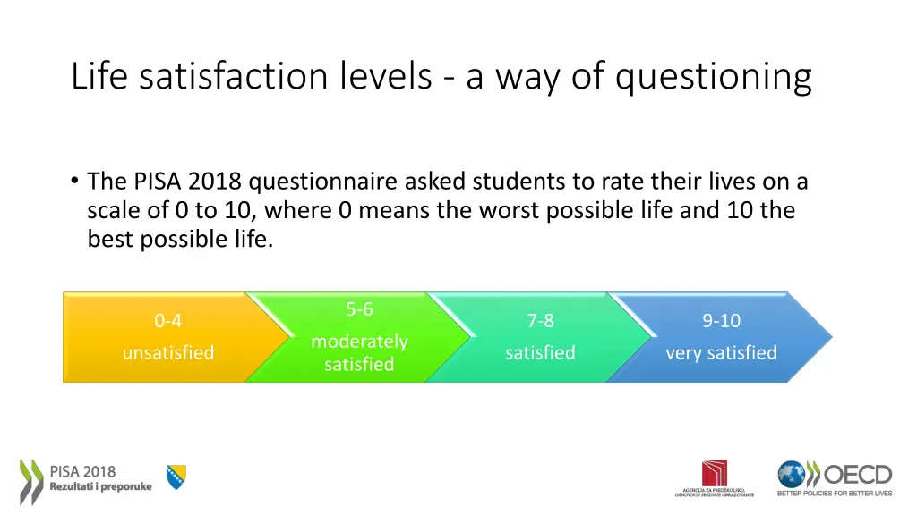 life satisfaction levels a way of questioning