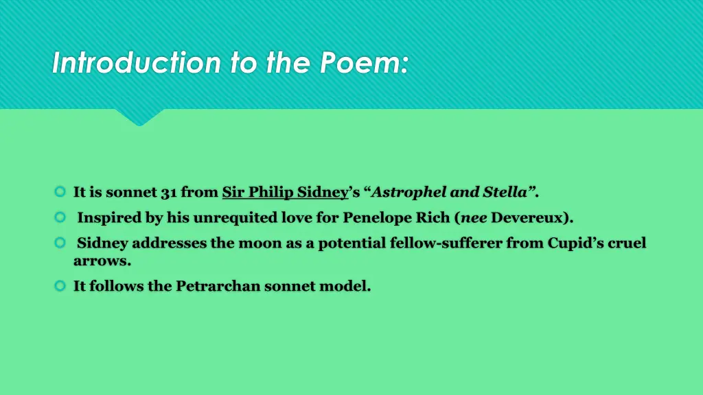 introduction to the poem