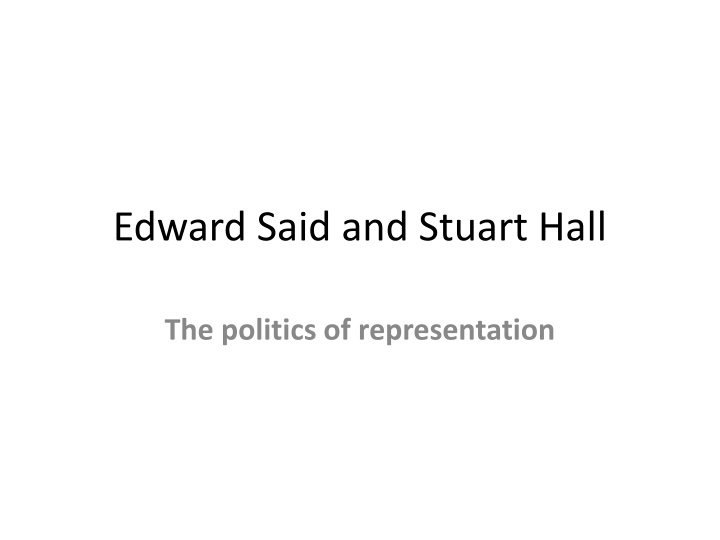 edward said and stuart hall