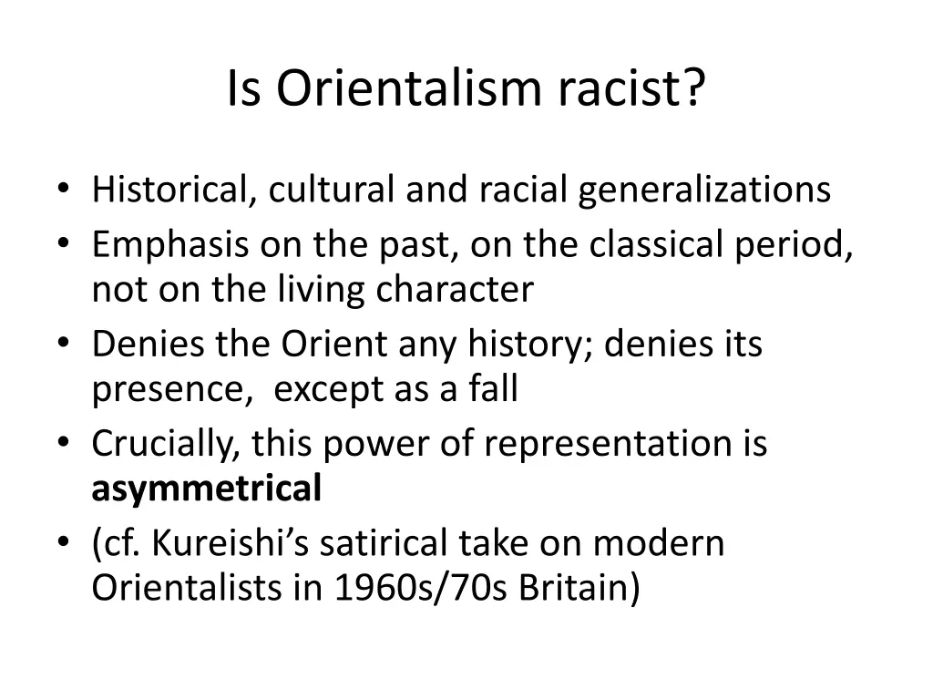 is orientalism racist