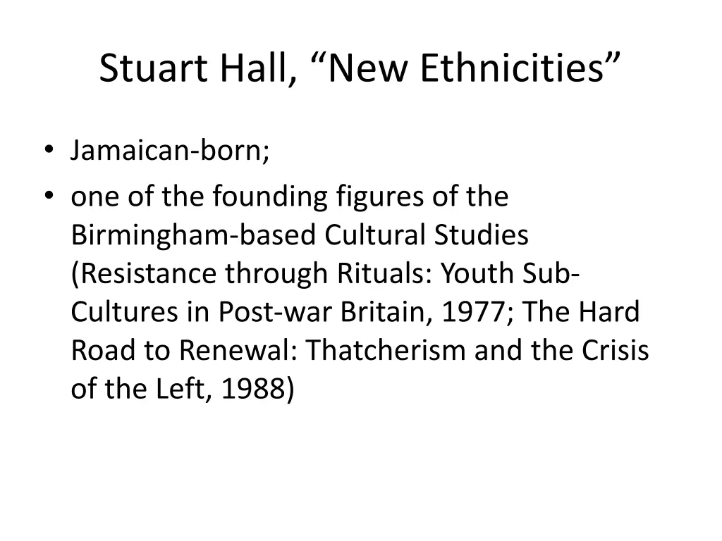 stuart hall new ethnicities