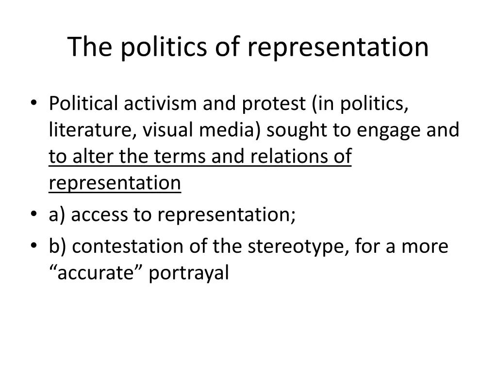 the politics of representation