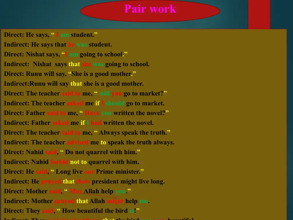 pair work