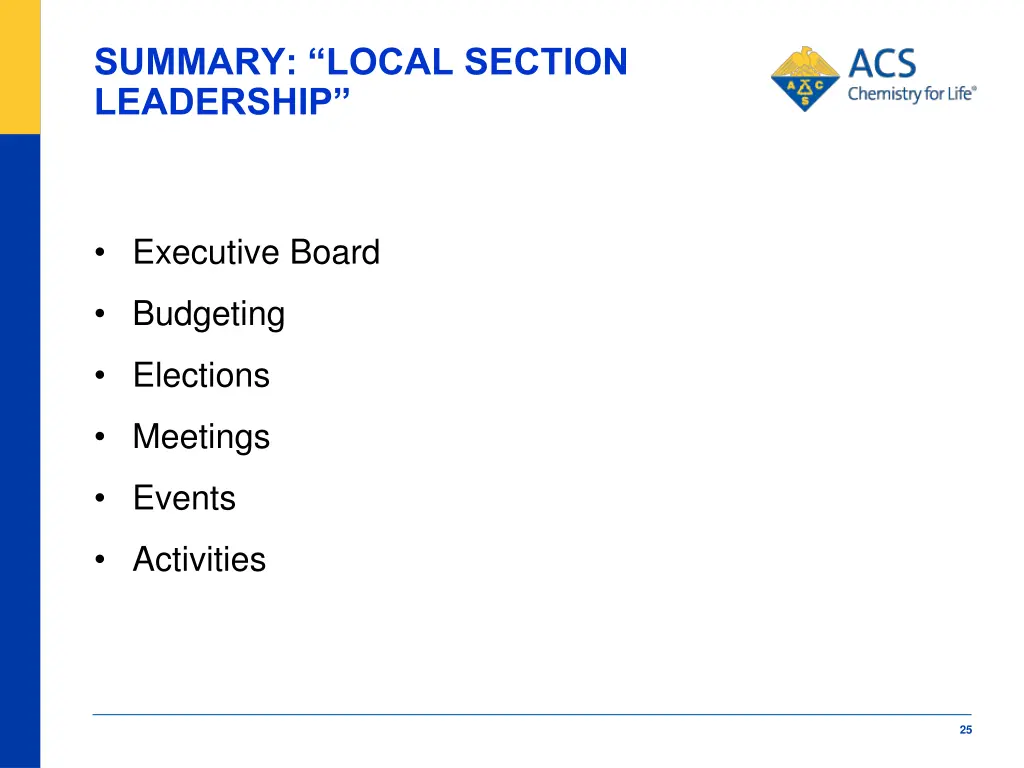 summary local section leadership