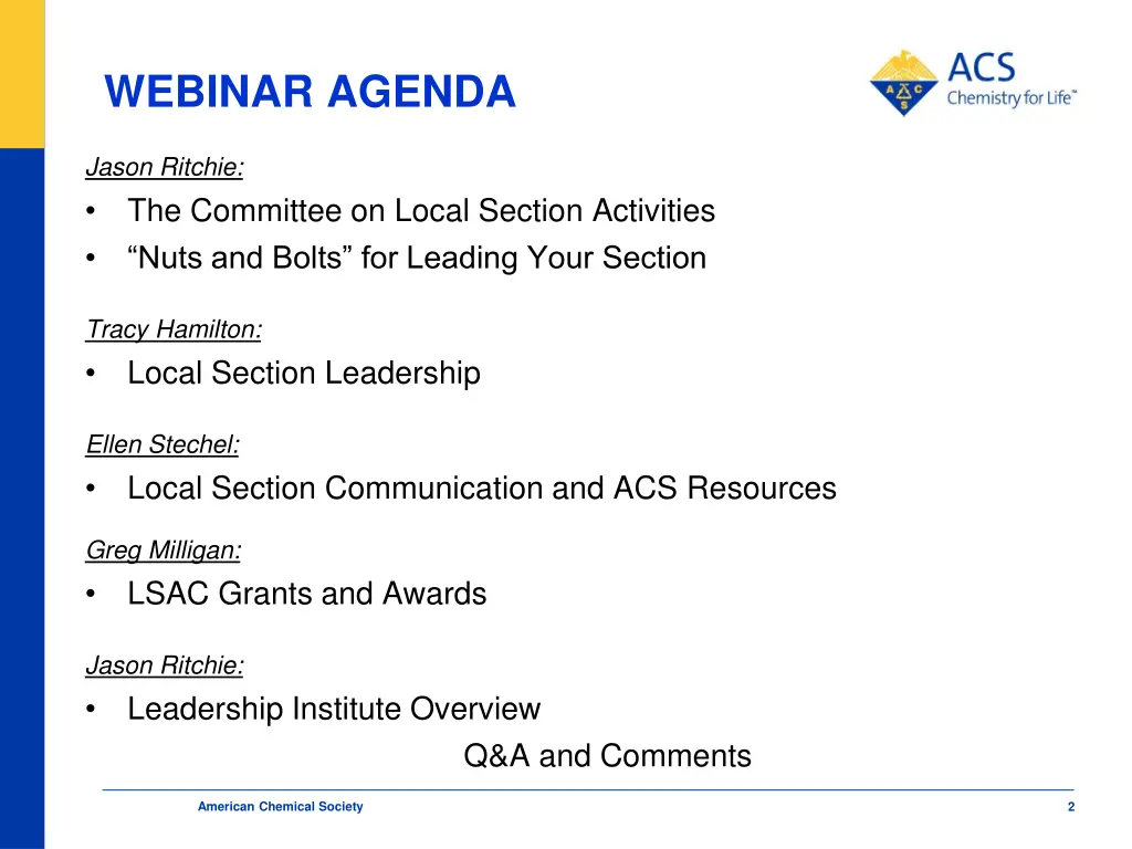 webinar agenda