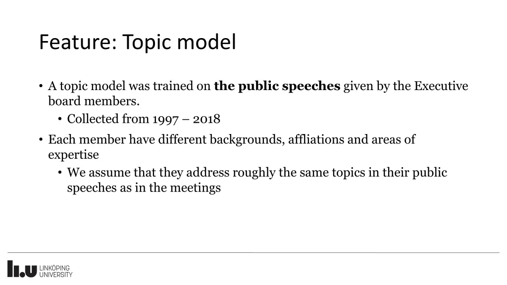 feature topic model