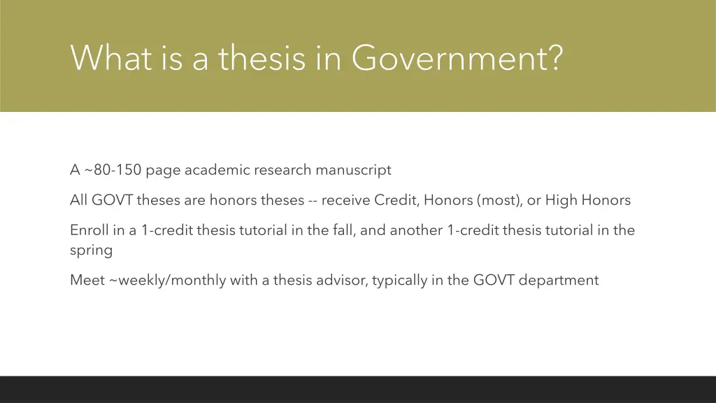 what is a thesis in government