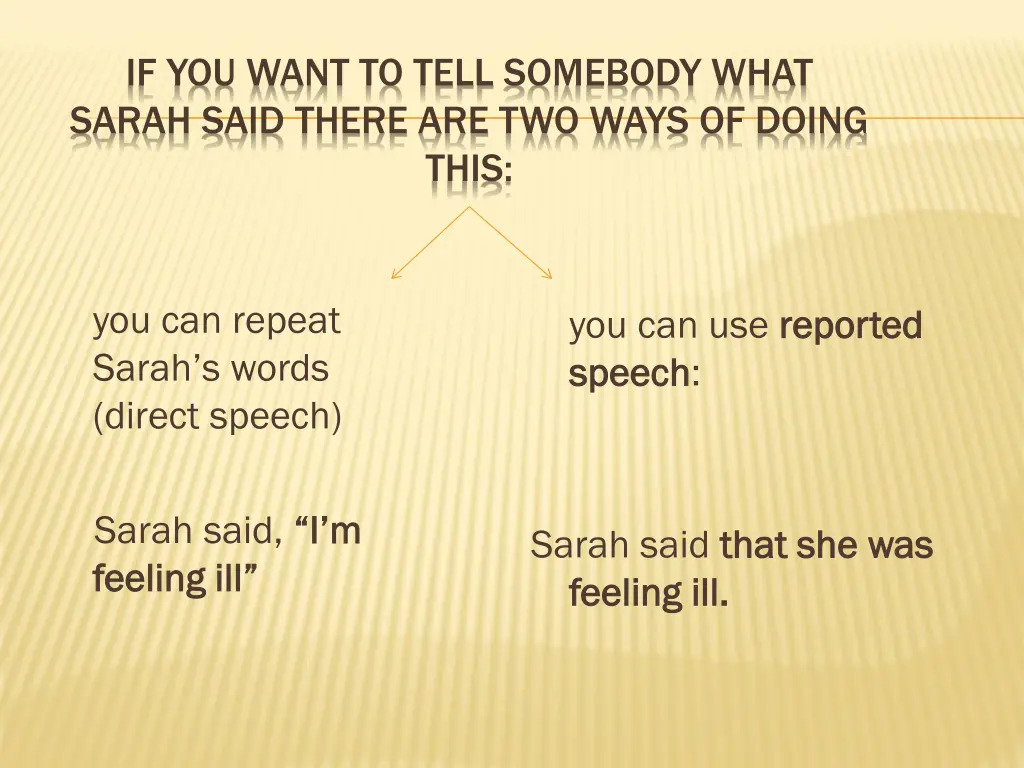 if you want to tell somebody what sarah said