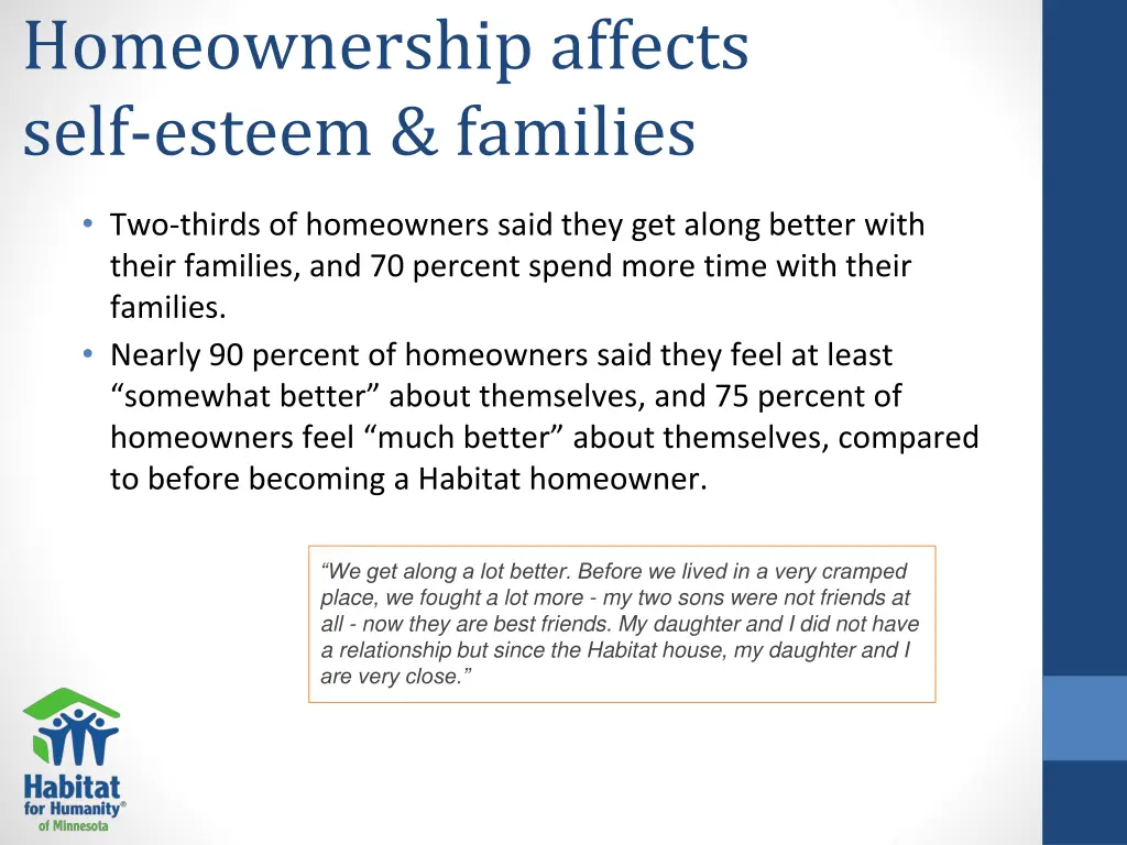 homeownership affects self esteem families