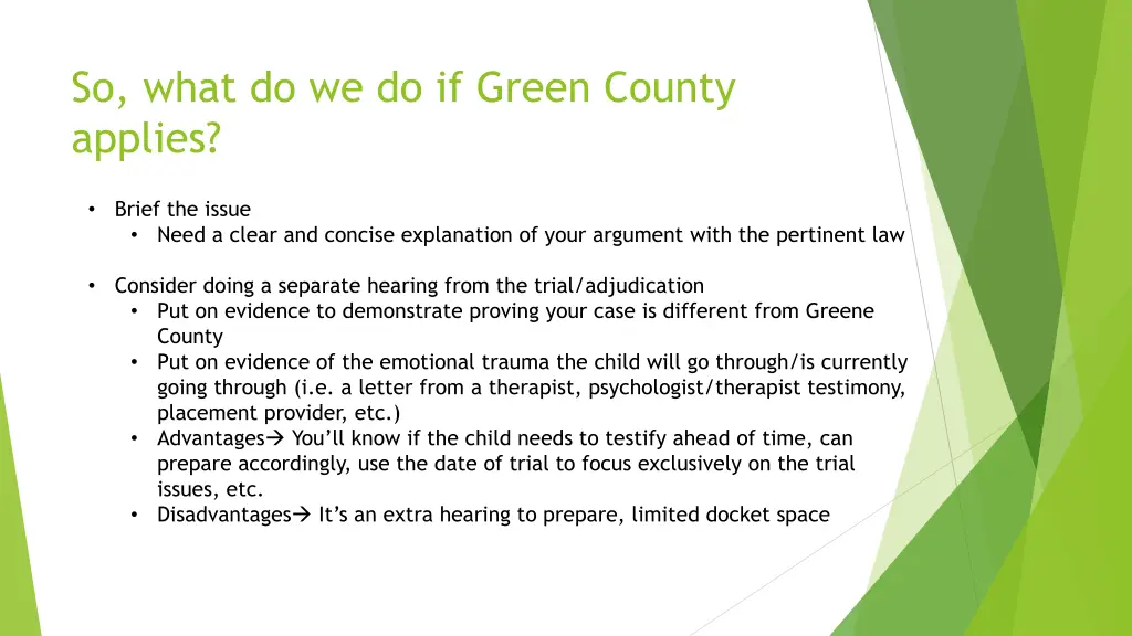 so what do we do if green county applies