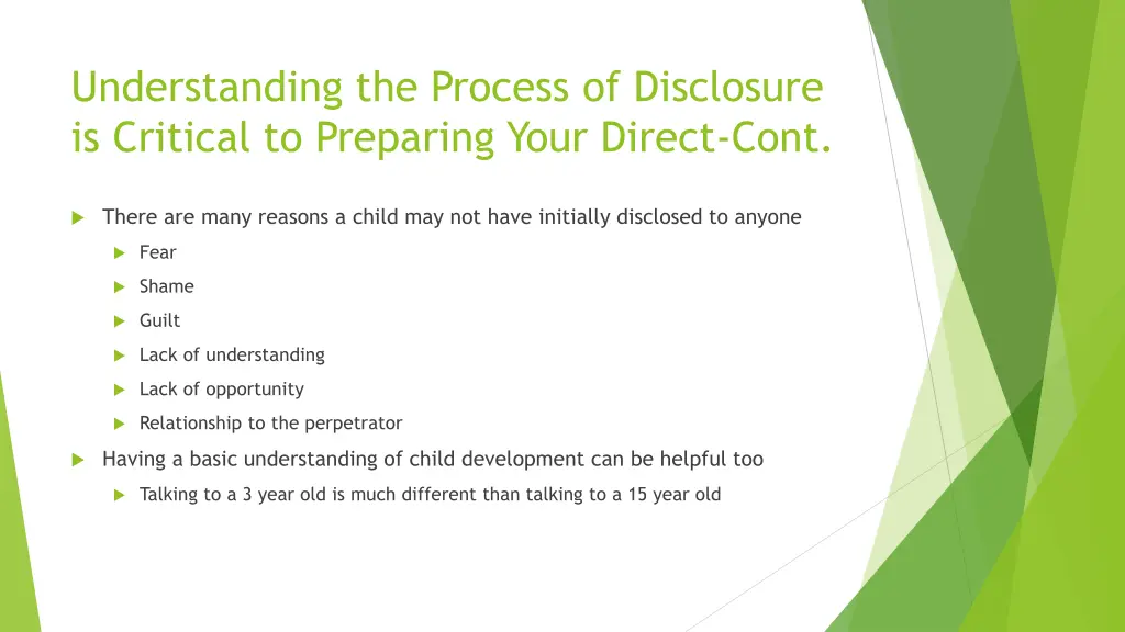 understanding the process of disclosure 1