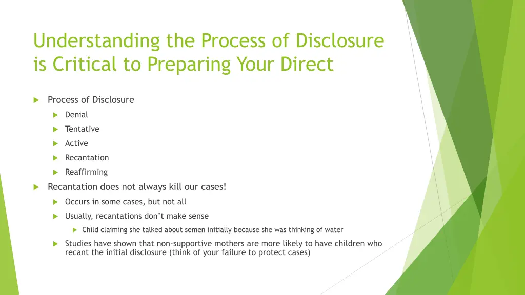 understanding the process of disclosure