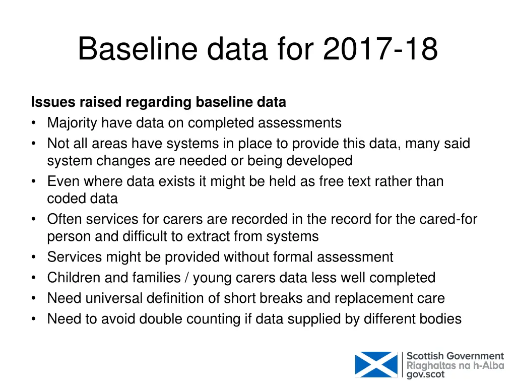 baseline data for 2017 18