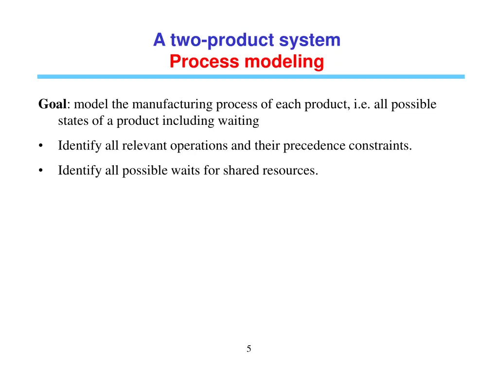 a two product system process modeling