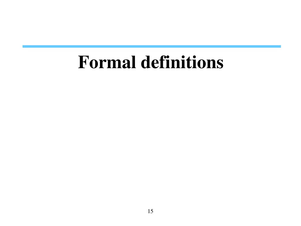 formal definitions