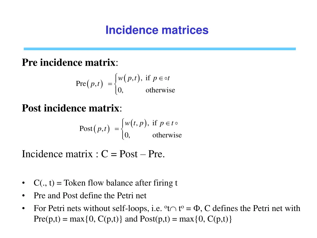 incidence matrices