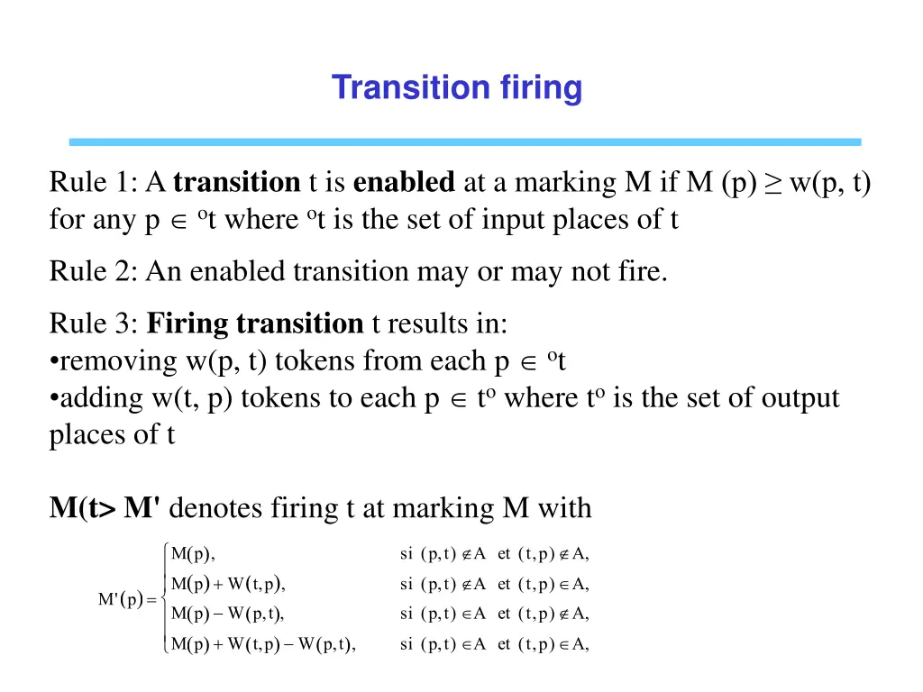 transition firing