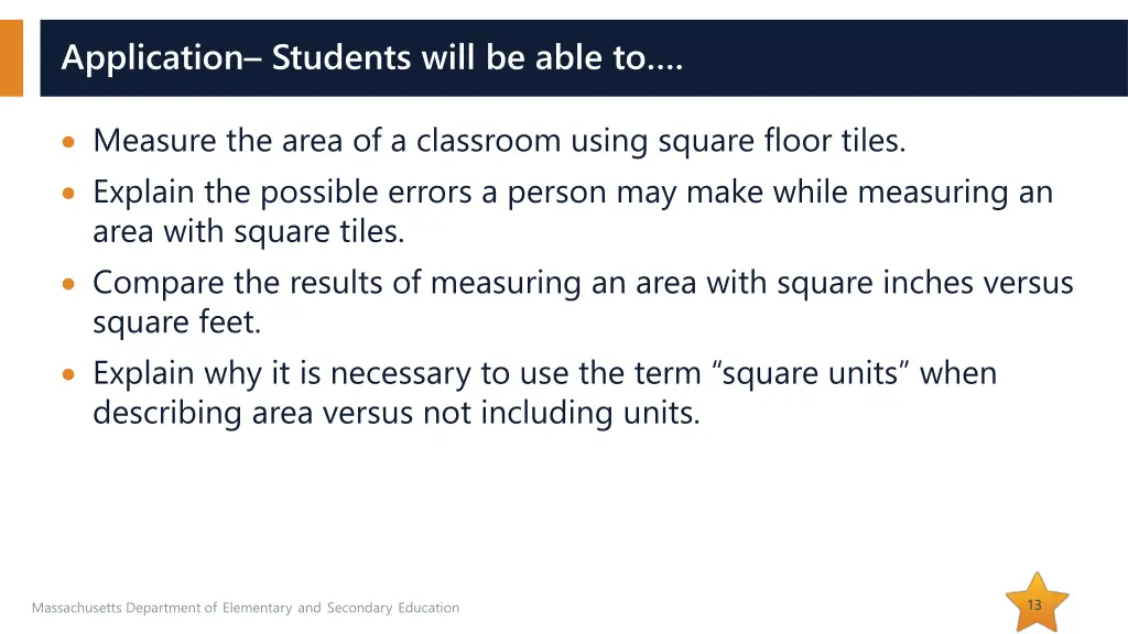 application students will be able to