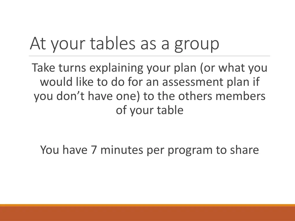 at your tables as a group