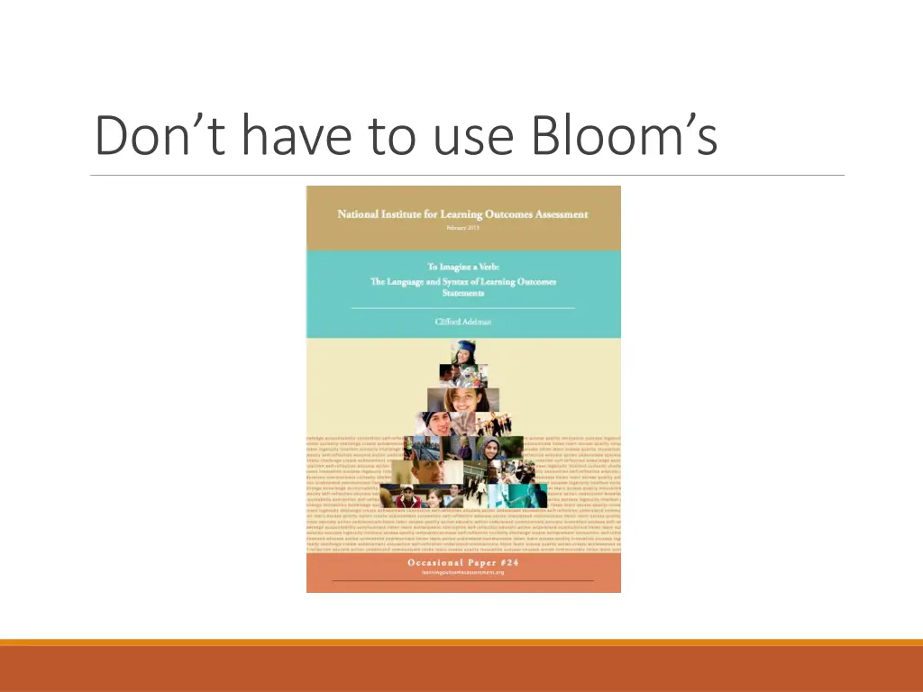 don t have to use bloom s