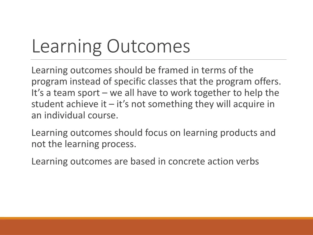 learning outcomes 1