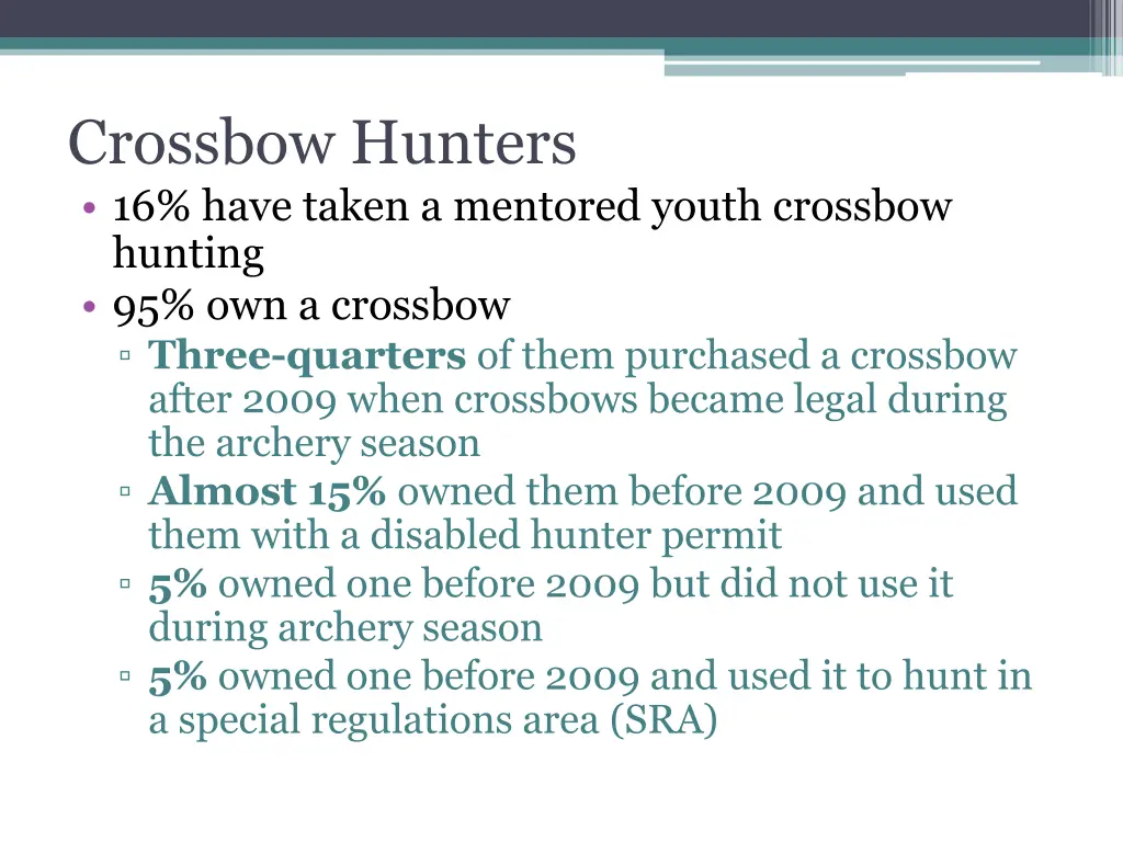 crossbow hunters 16 have taken a mentored youth