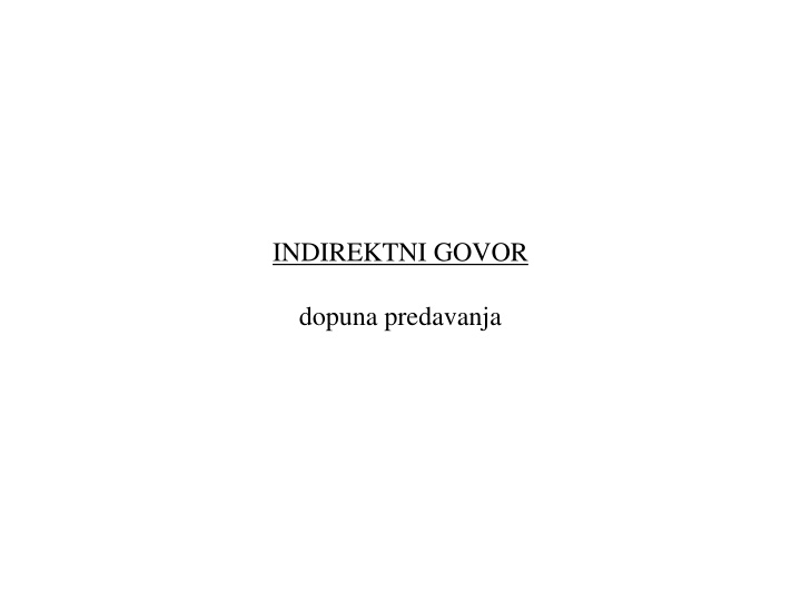 indirektni govor