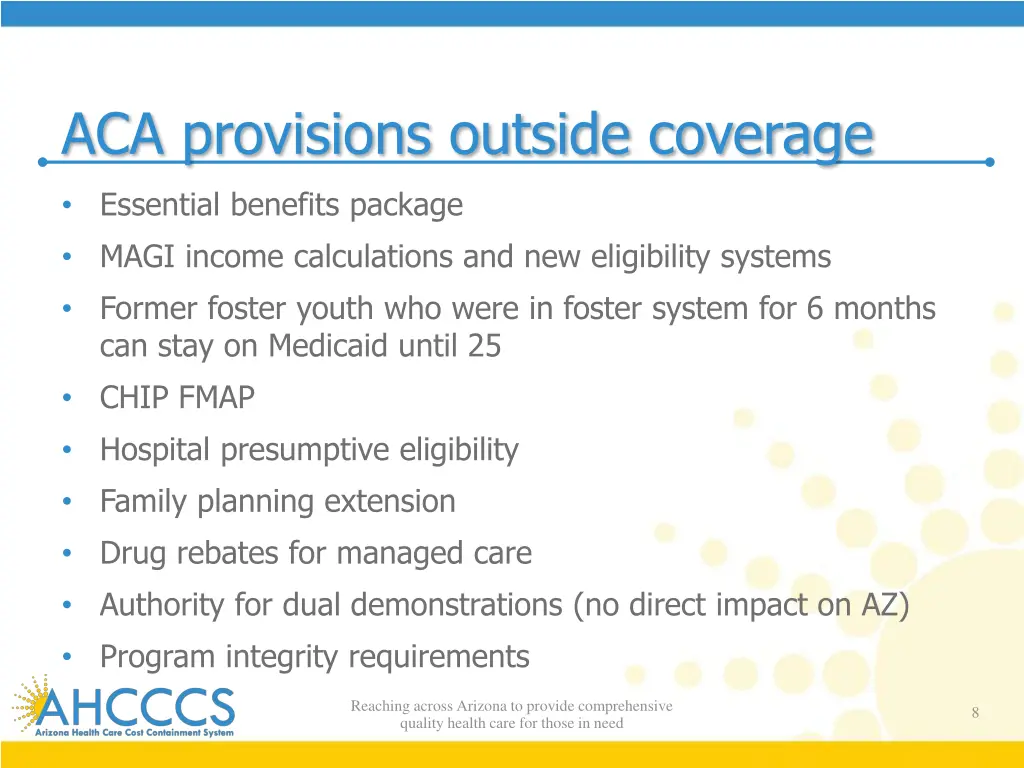 aca provisions outside coverage