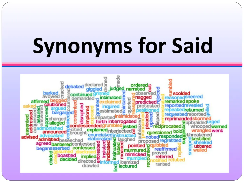 synonyms for said