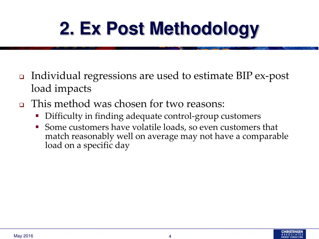 2 ex post methodology