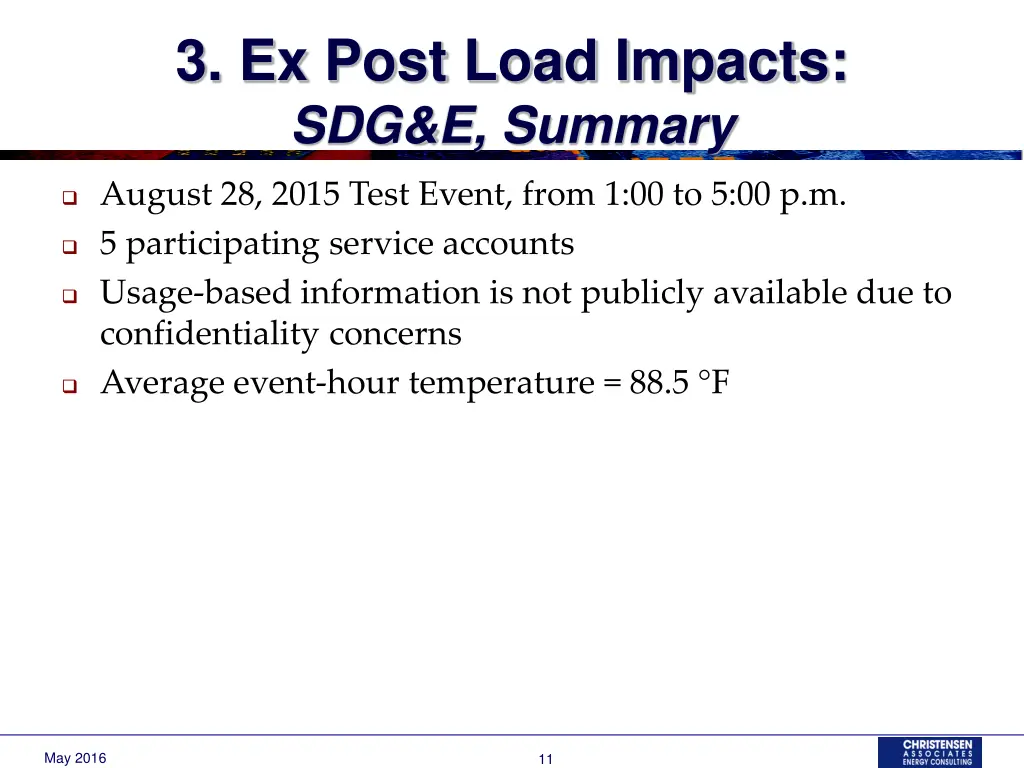 3 ex post load impacts sdg e summary