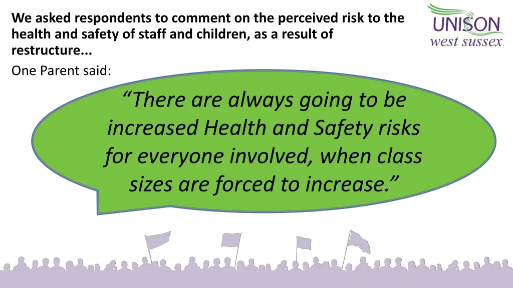 we asked respondents to comment on the perceived 1