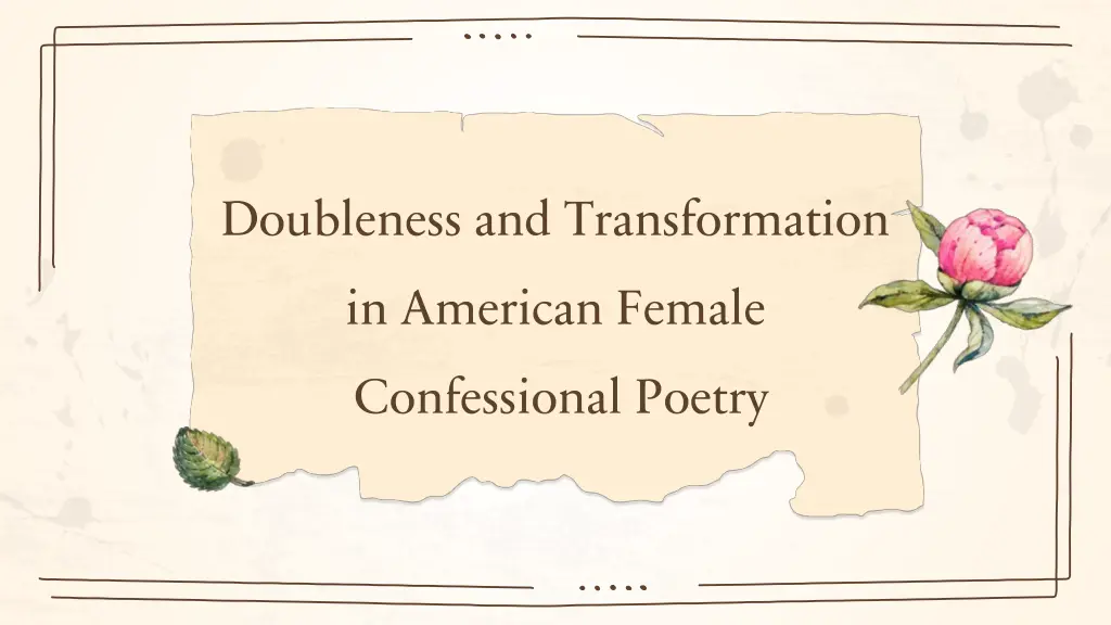 doubleness and transformation in american female