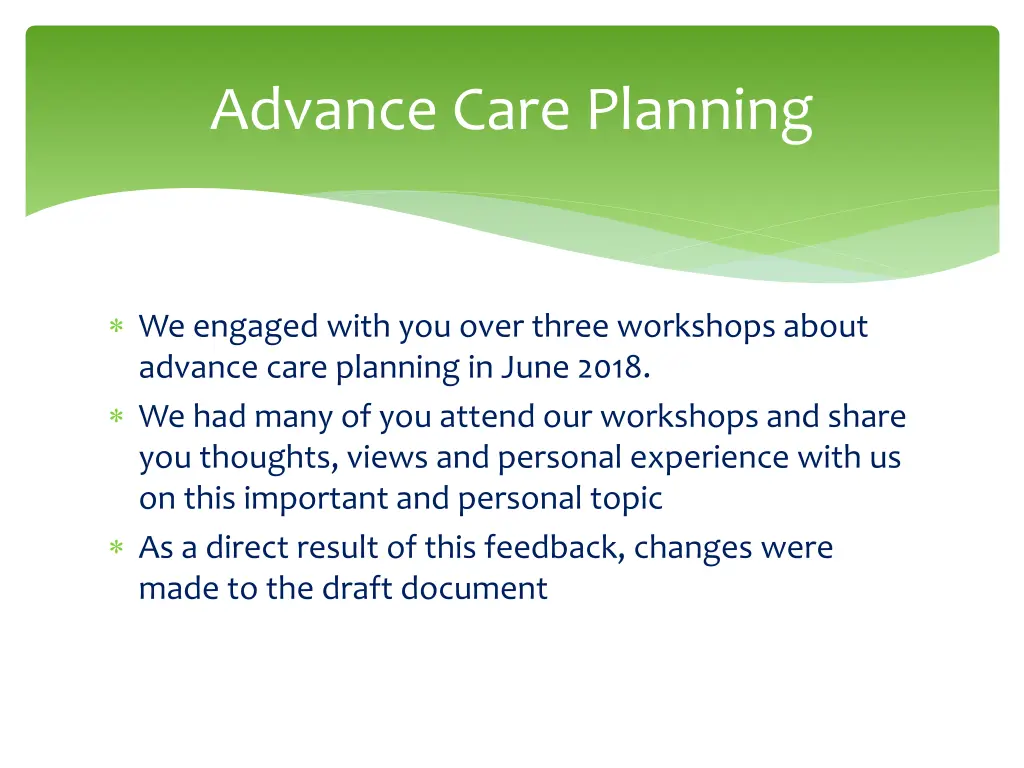 advance care planning