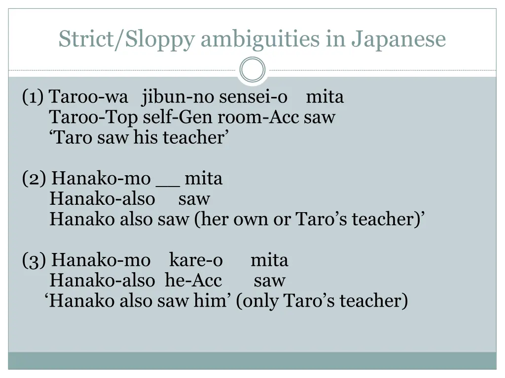 strict sloppy ambiguities in japanese