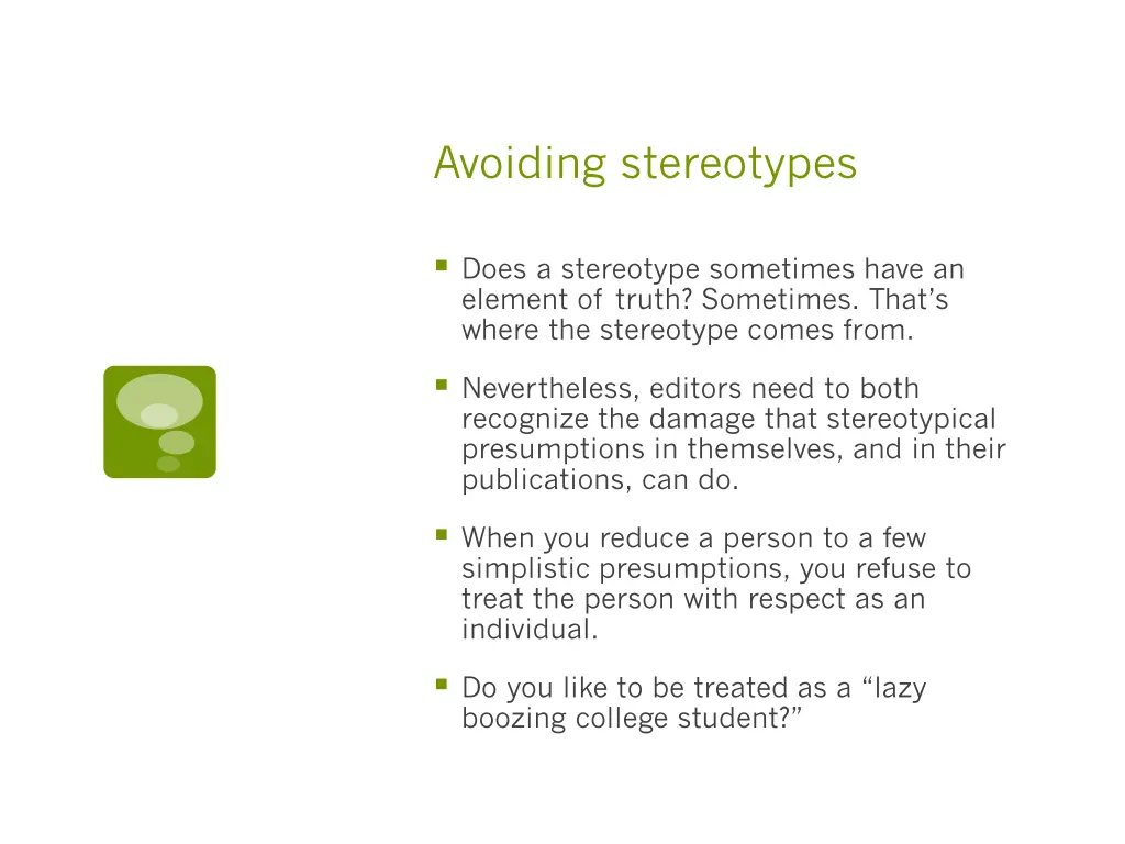 avoiding stereotypes