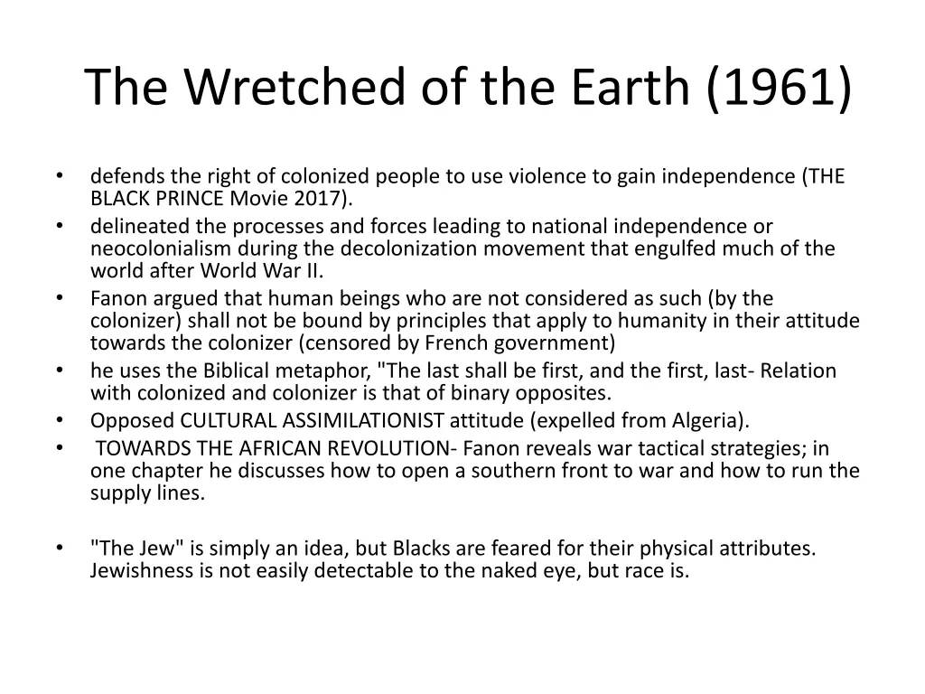 the wretched of the earth 1961