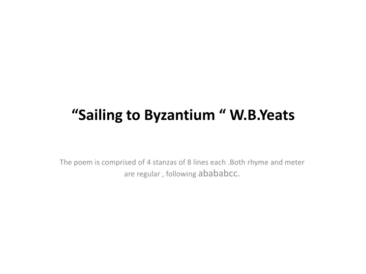 sailing to byzantium w b yeats