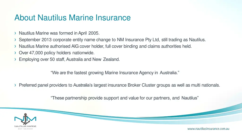 about nautilus marine insurance