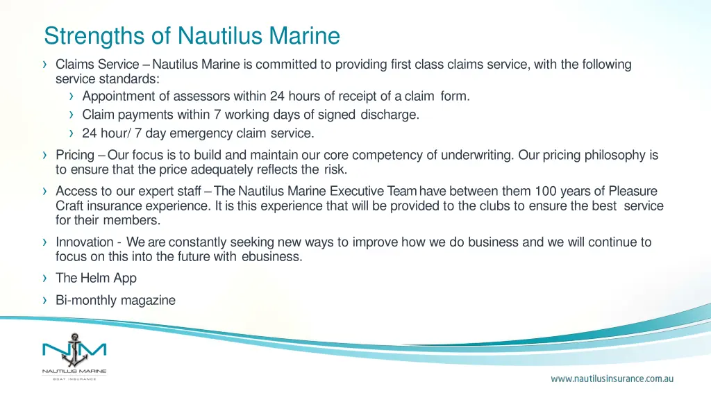 strengths of nautilus marine