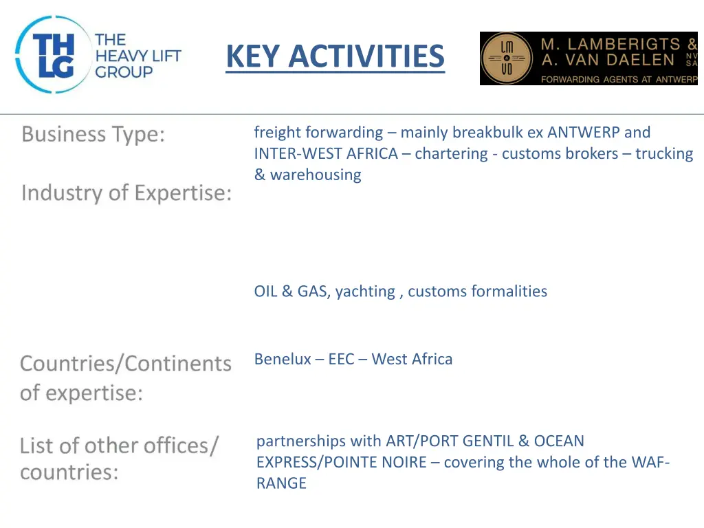 key activities