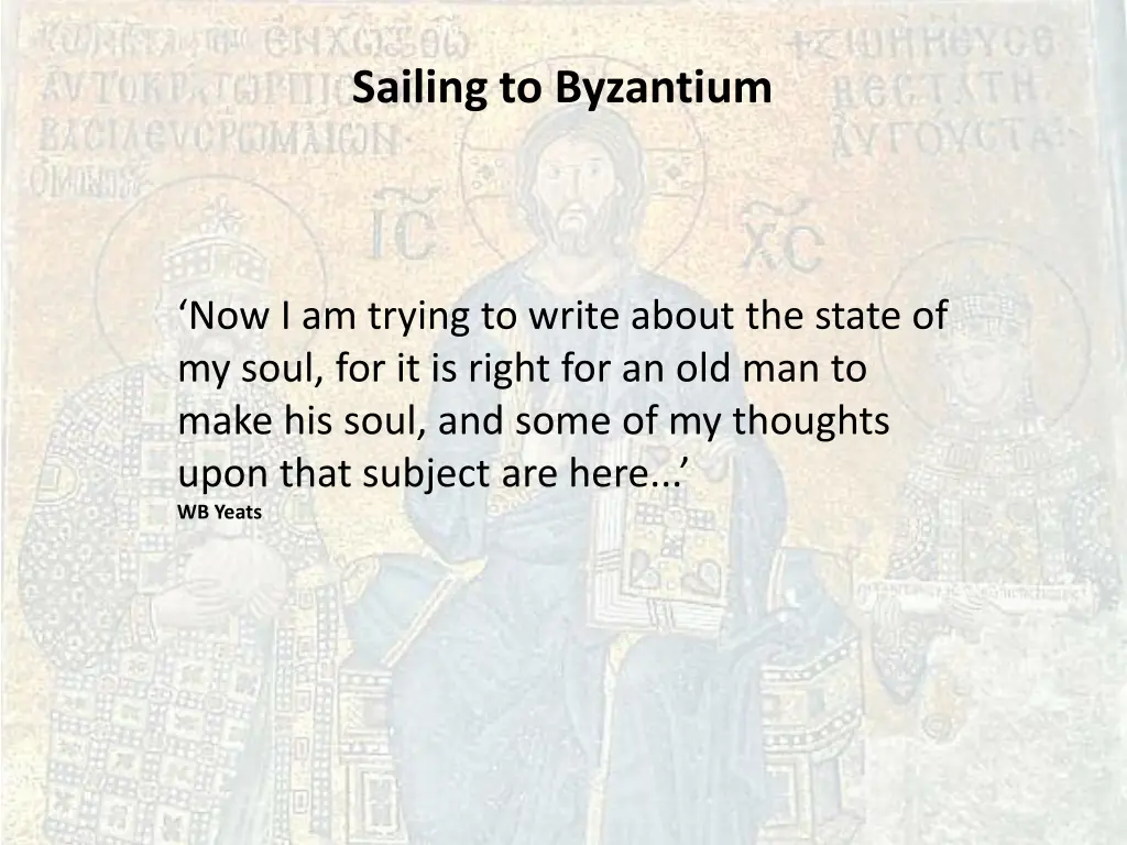 sailing to byzantium