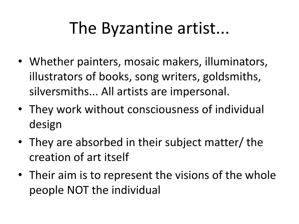 the byzantine artist