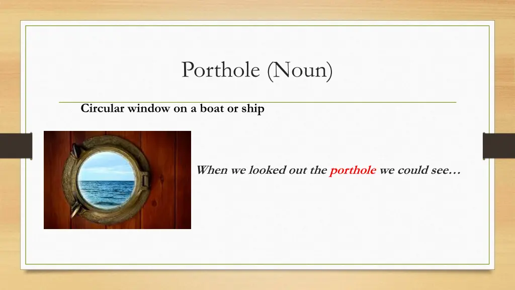 porthole noun