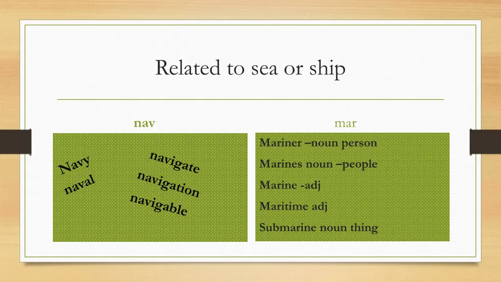 related to sea or ship