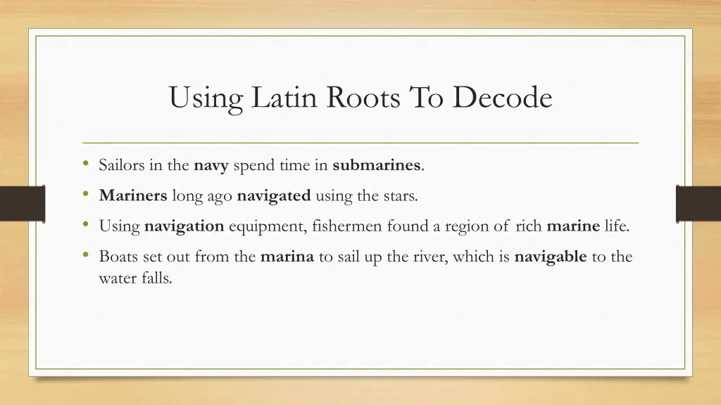 using latin roots to decode