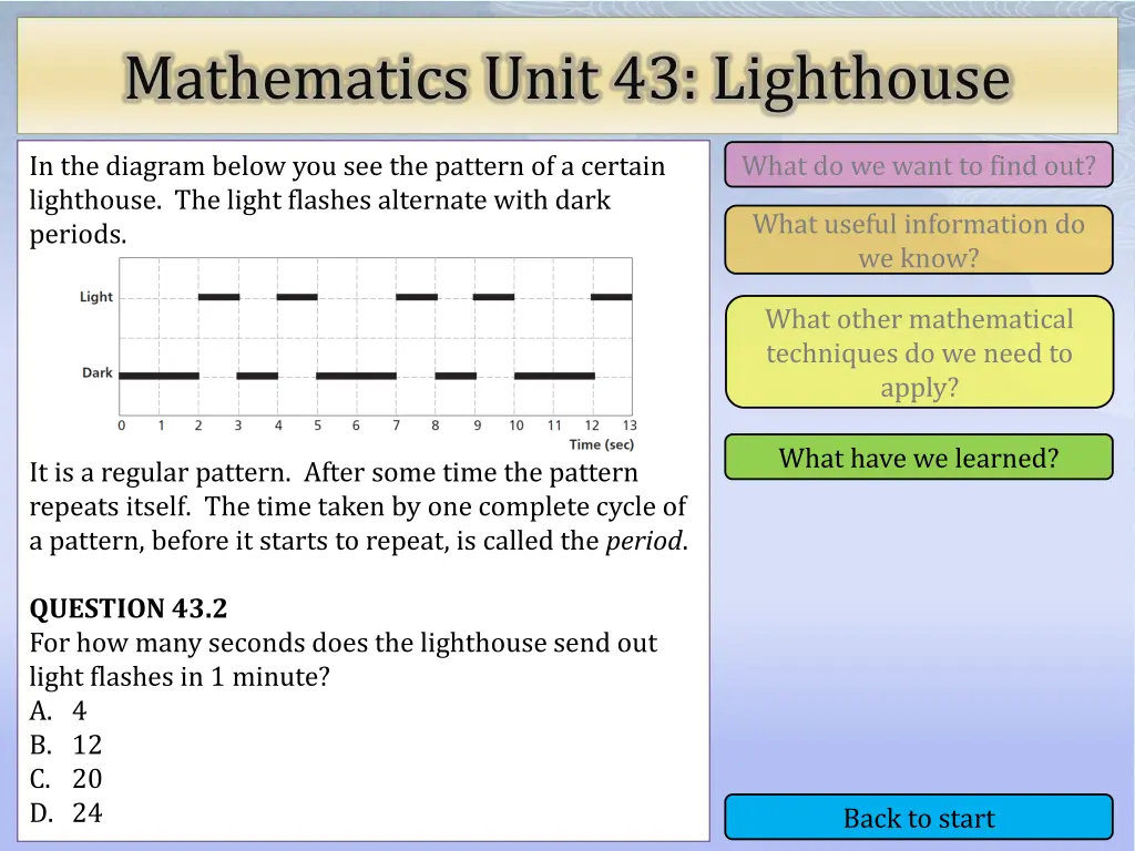 mathematics unit 43 lighthouse 10