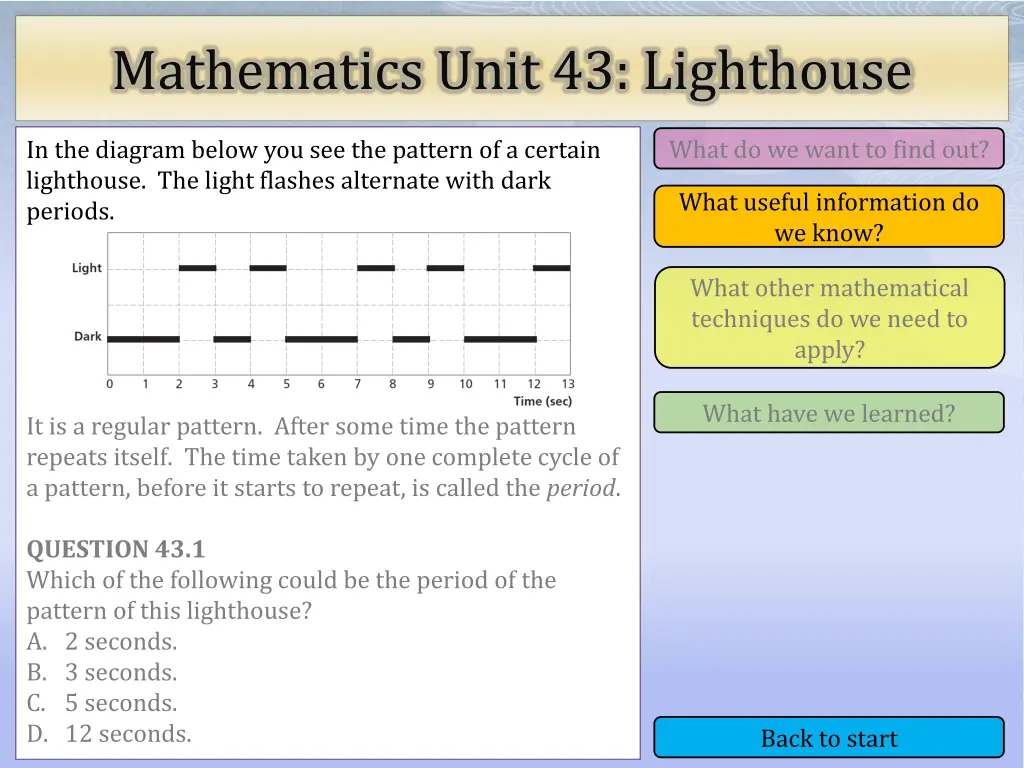 mathematics unit 43 lighthouse 3