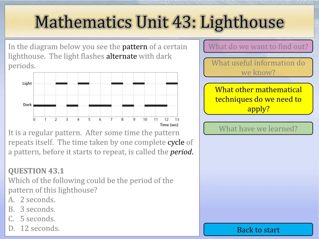 mathematics unit 43 lighthouse 4